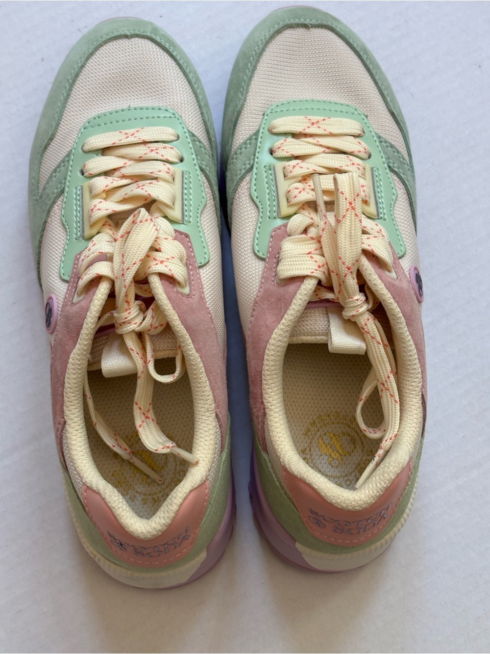 Scotch & Soda Vivi Suede Pastel Multicolor Sneakers - Size 7.5 (EU 39) Luxury